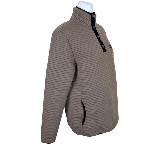 Simply Southern Mocha Ribbed Pullover Sweater Snap Collar Casual Comfy Sz S - Picture 7 of 16